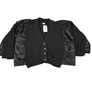 POL Womens Size M Quilting Patch Button Down Sweater NWT